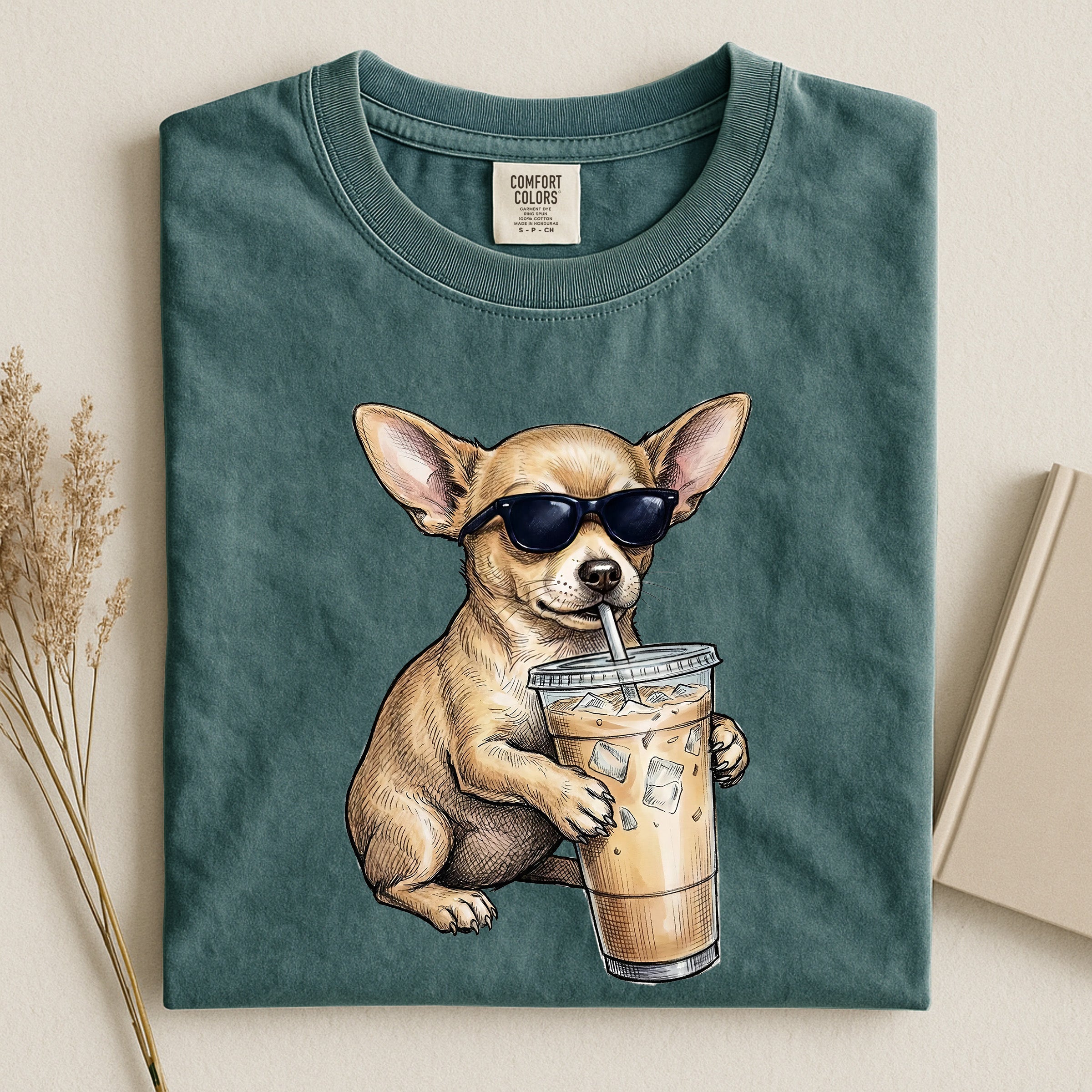 Cool Chihuahua Drink Coffee Comfort T-shirt