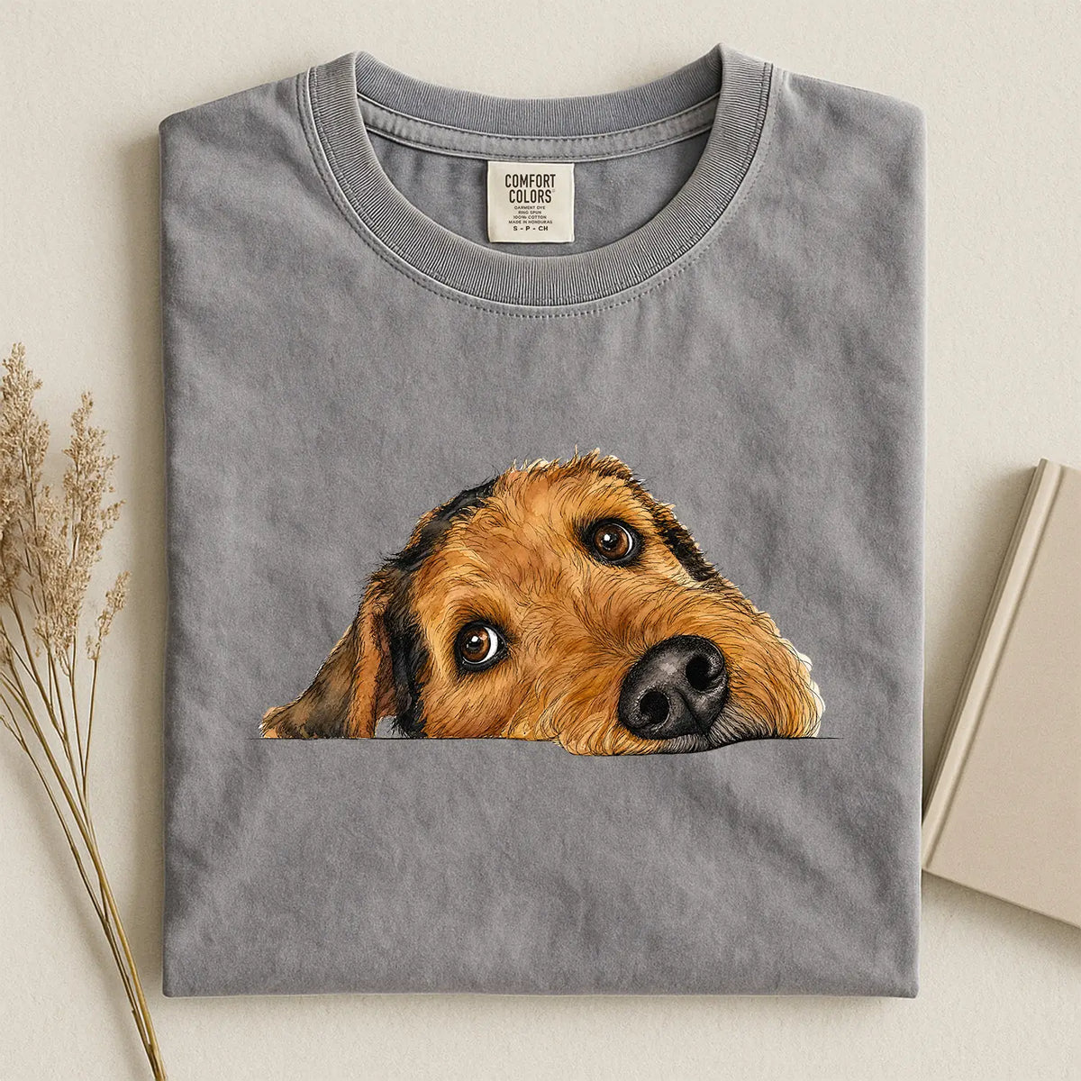 Airedale Terrier Face Comfort Color T-shirt