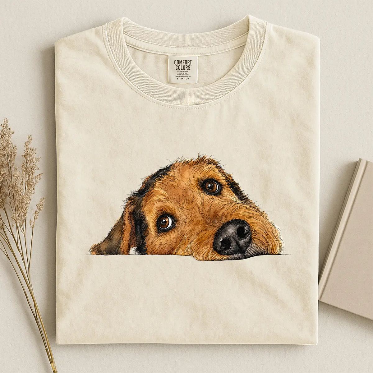 Airedale Terrier Face Comfort Color T-shirt