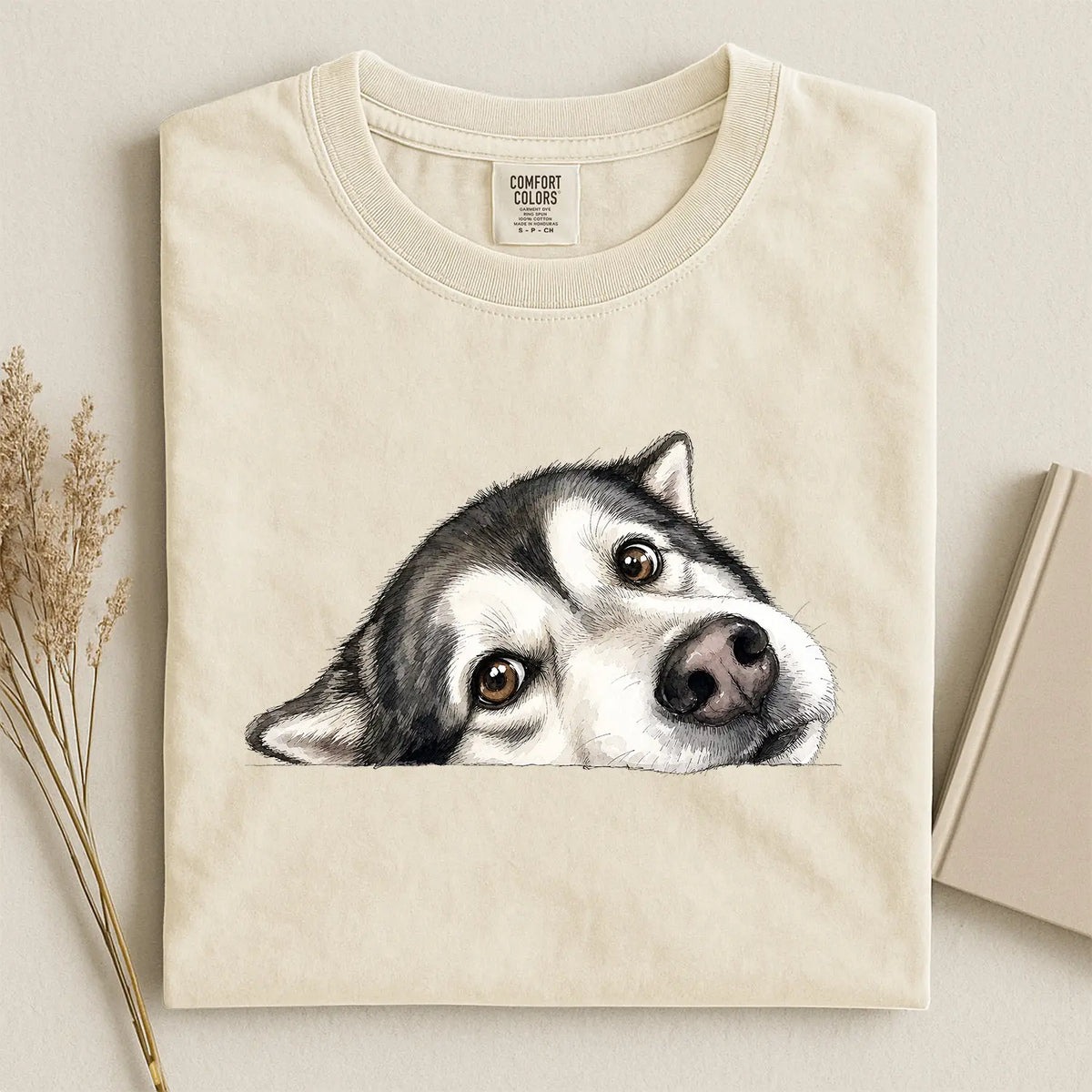 Alaskan Malamute Face Comfort Color T-shirt
