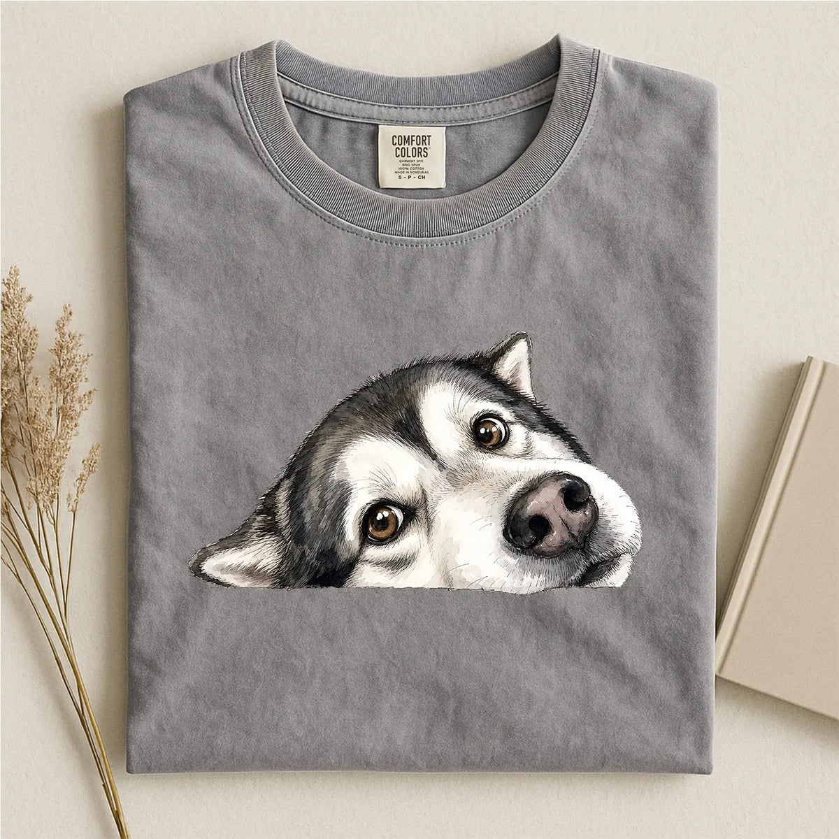 Alaskan Malamute Face Comfort Color T-shirt
