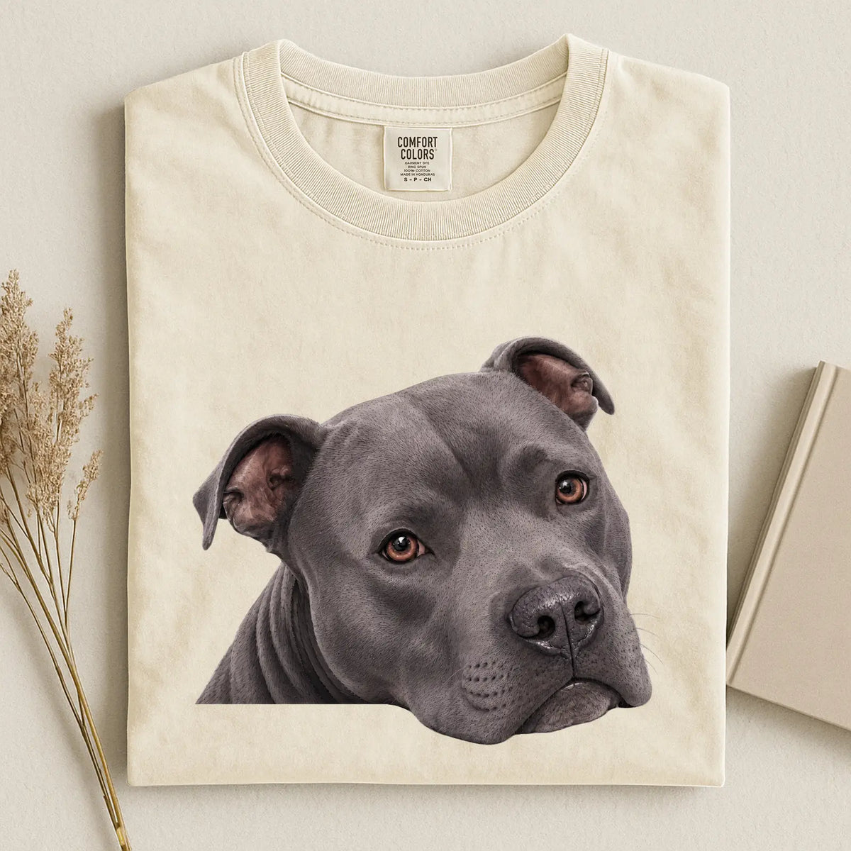 American Staffordshire Terrier Face Comfort Color T-shirt 2