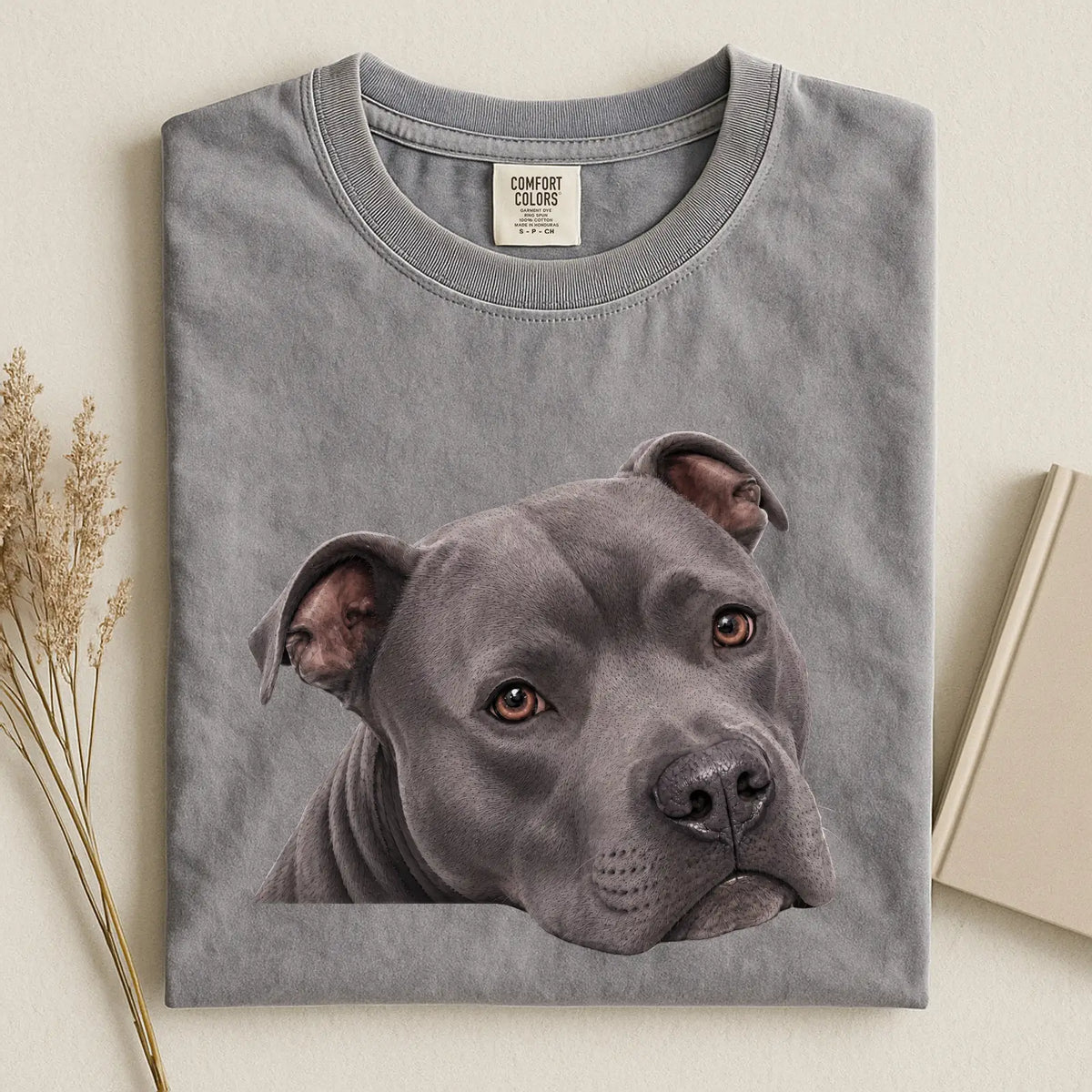 American Staffordshire Terrier Face Comfort Color T-shirt 2