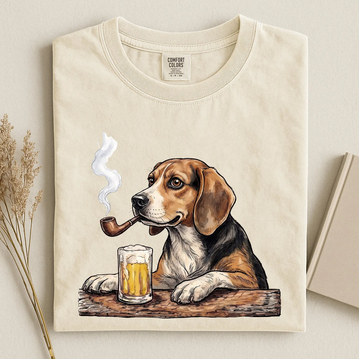 Beagle With Beer Comfort Color T-shirt