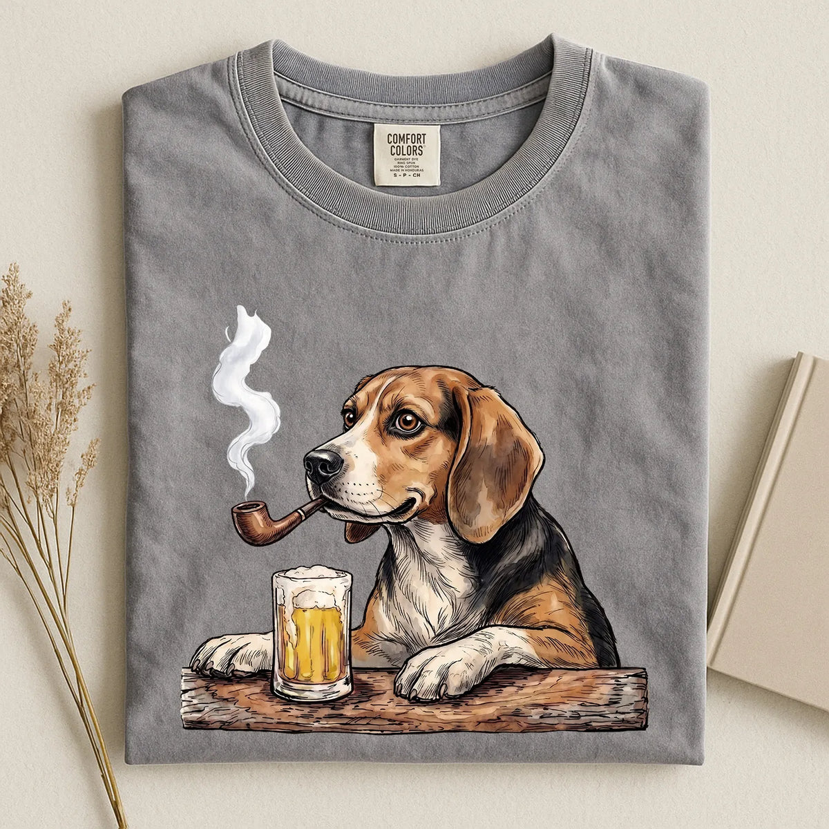 Beagle With Beer Comfort Color T-shirt