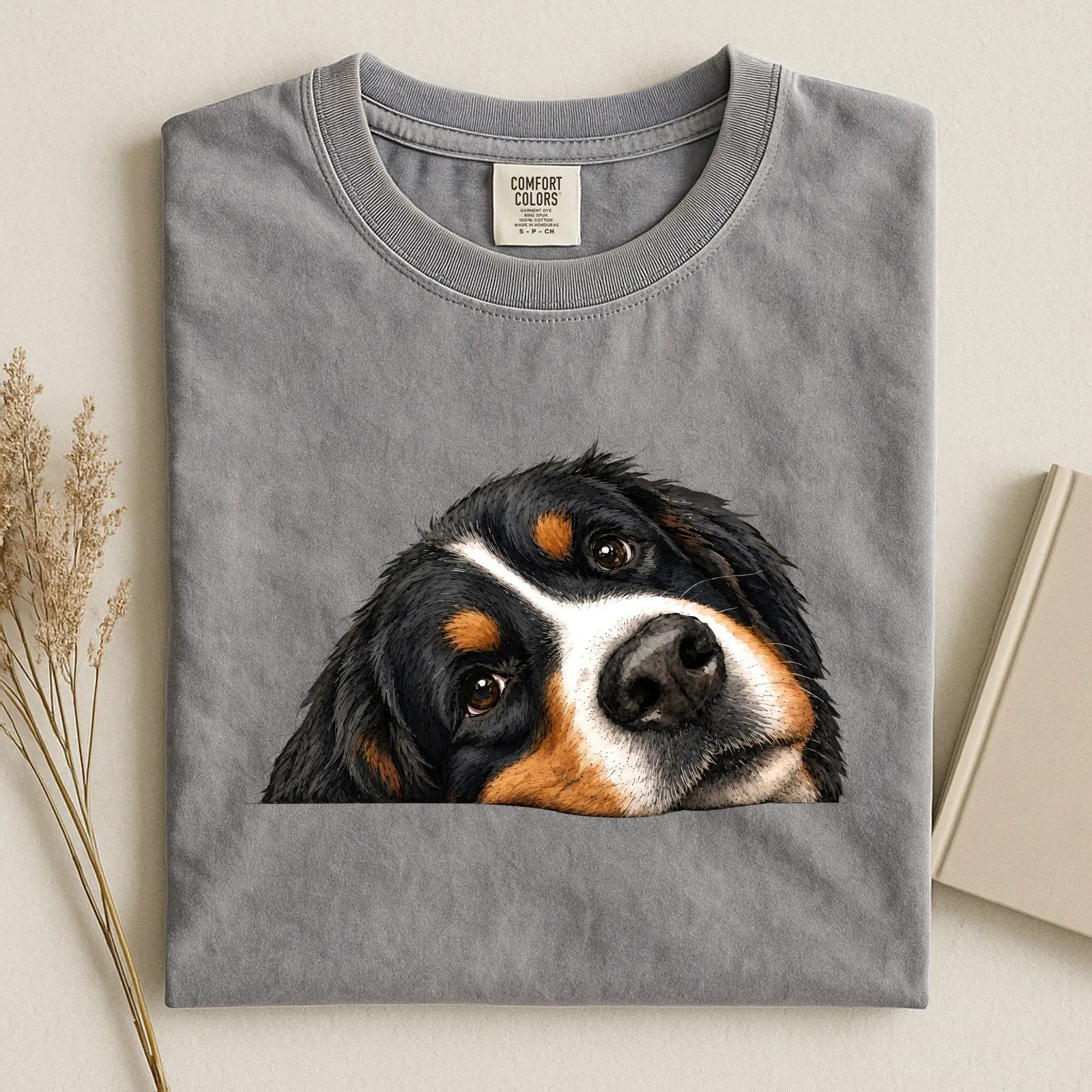 Bernese Moutain Face Comfort Color T-shirt
