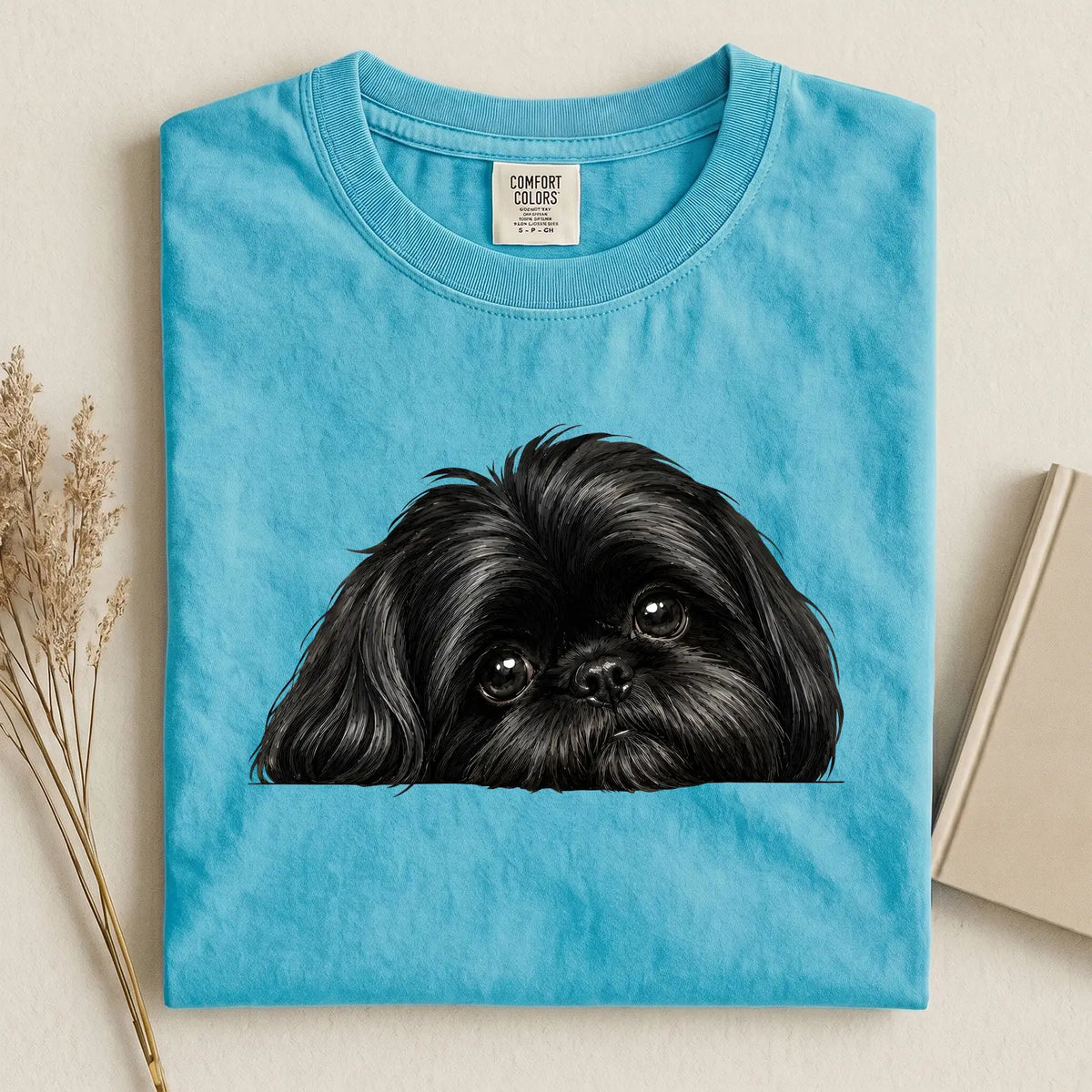 Black Shi Tzu Face Comfort Color T-shirt