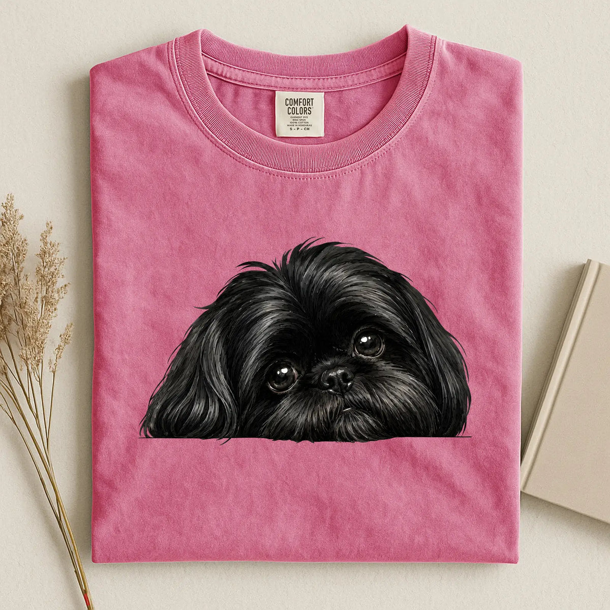 Black Shi Tzu Face Comfort Color T-shirt