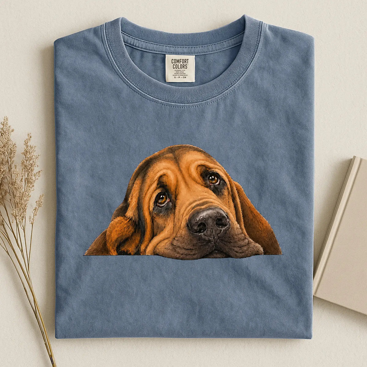 Bloodhound Face Comfort Color T-shirt