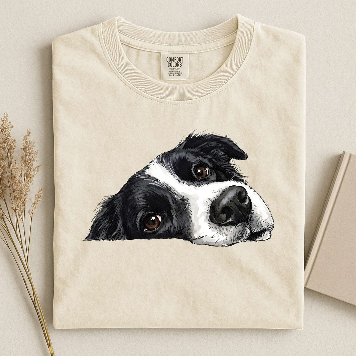 Border Collie Face Comfort T-shirt 1