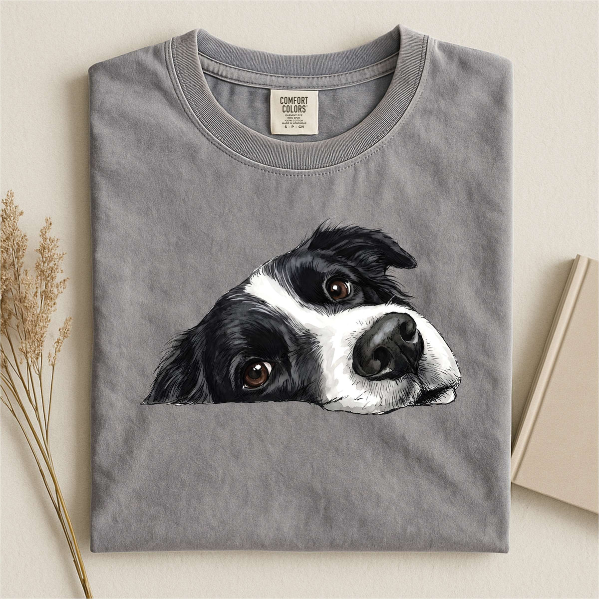 Border Collie Face Comfort T-shirt 1