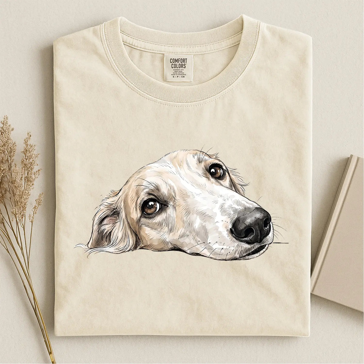 Borzoi Face Comfort Color T-shirt