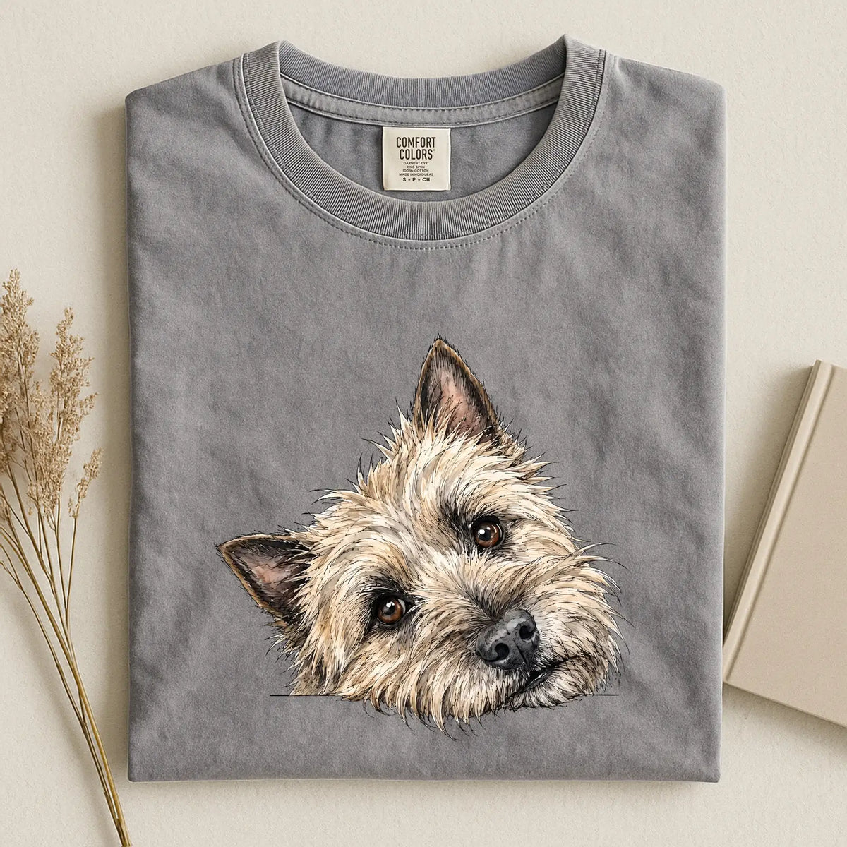 Cairn Terrier Face Comfort Color T-shirt 2