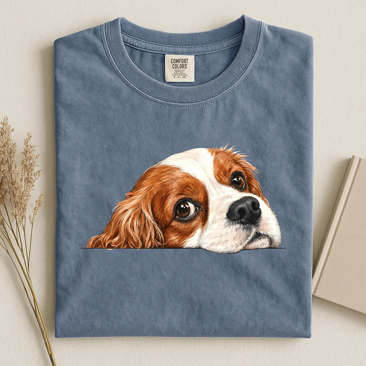 Cavalier King Charles Spaniel Face Comfort Color T-shirt