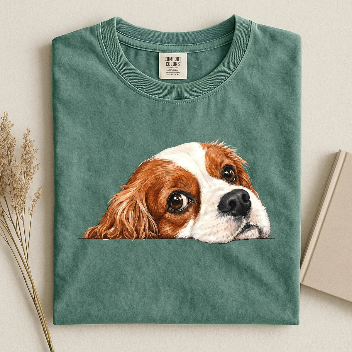 Cavalier King Charles Spaniel Face Comfort Color T-shirt