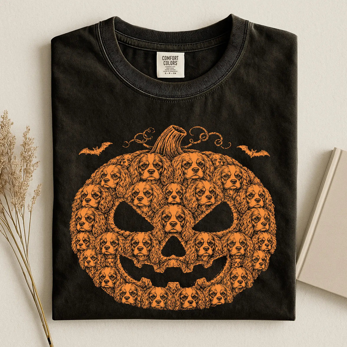 Cavalier Charles King Spaniel Pumpkin Comfort Color T-shirt
