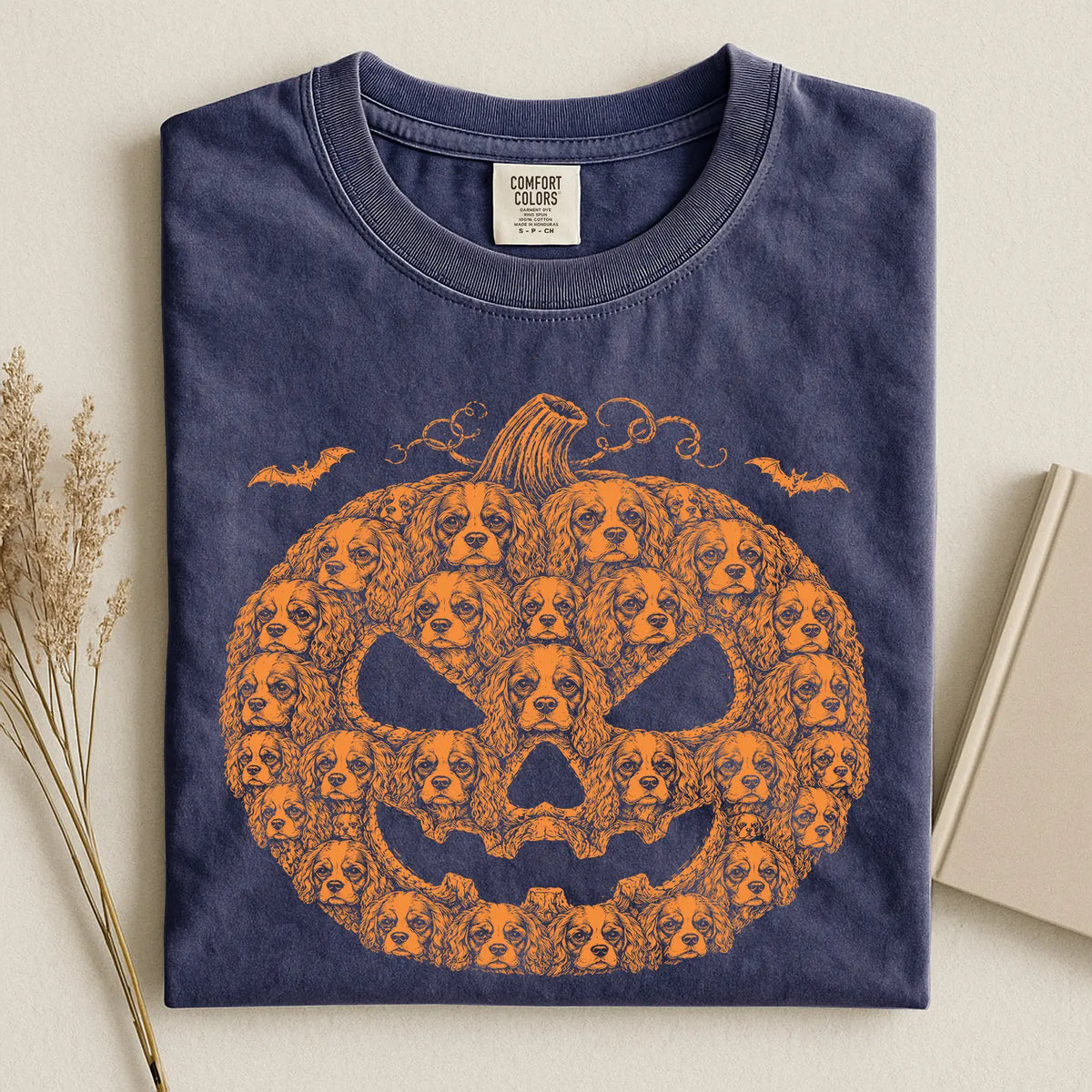 Cavalier Charles King Spaniel Pumpkin Comfort Color T-shirt
