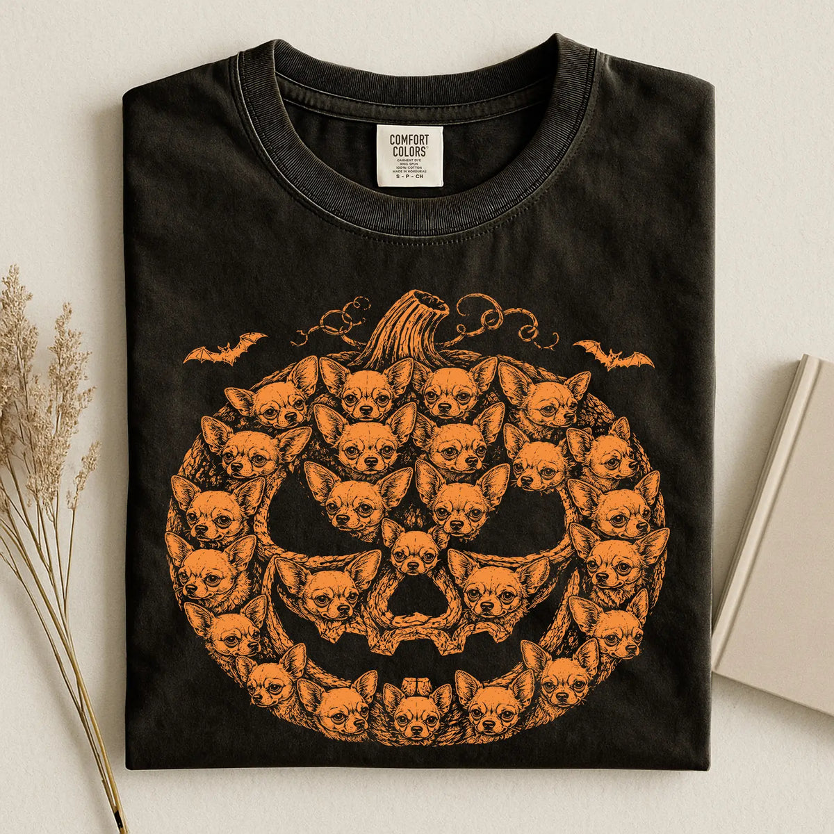Chihuahua Pumpkin Comfort Color Unisex T-shirt