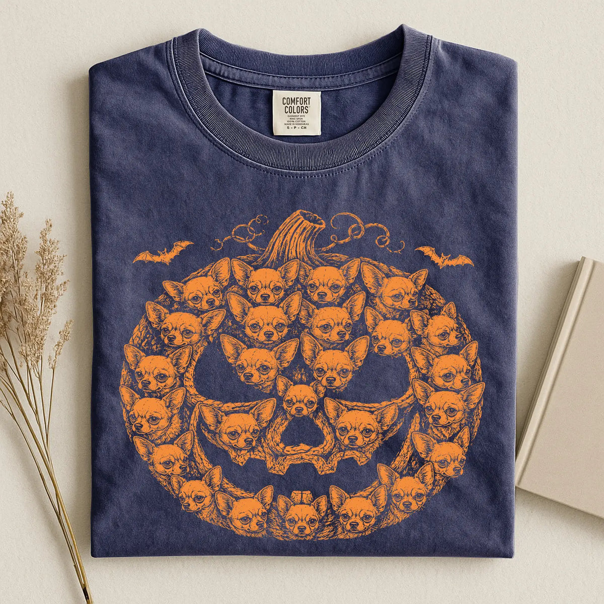 Chihuahua Pumpkin Comfort Color Unisex T-shirt