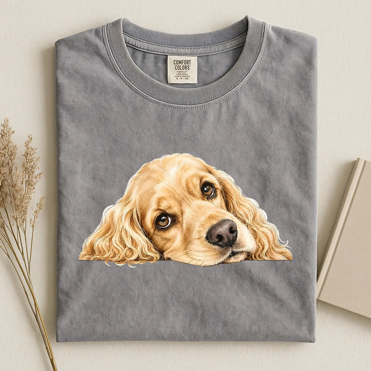 Cocker Spaniel Face Comfort Color T-shirt 2