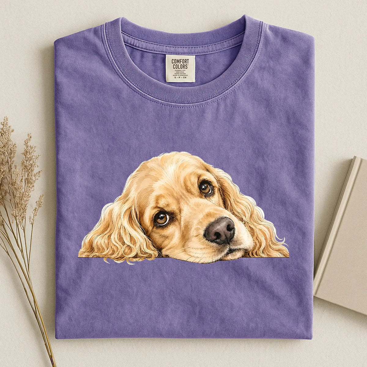 Cocker Spaniel Face Comfort Color T-shirt 2