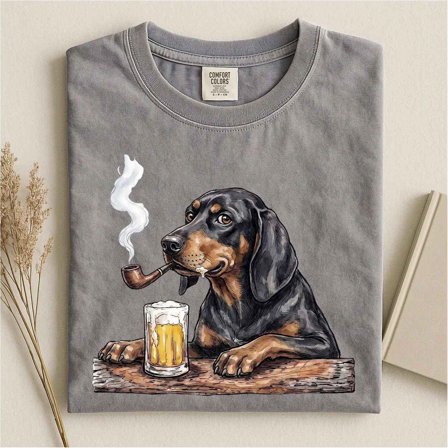 Coonhound With Beer Comfort Color T-shirt