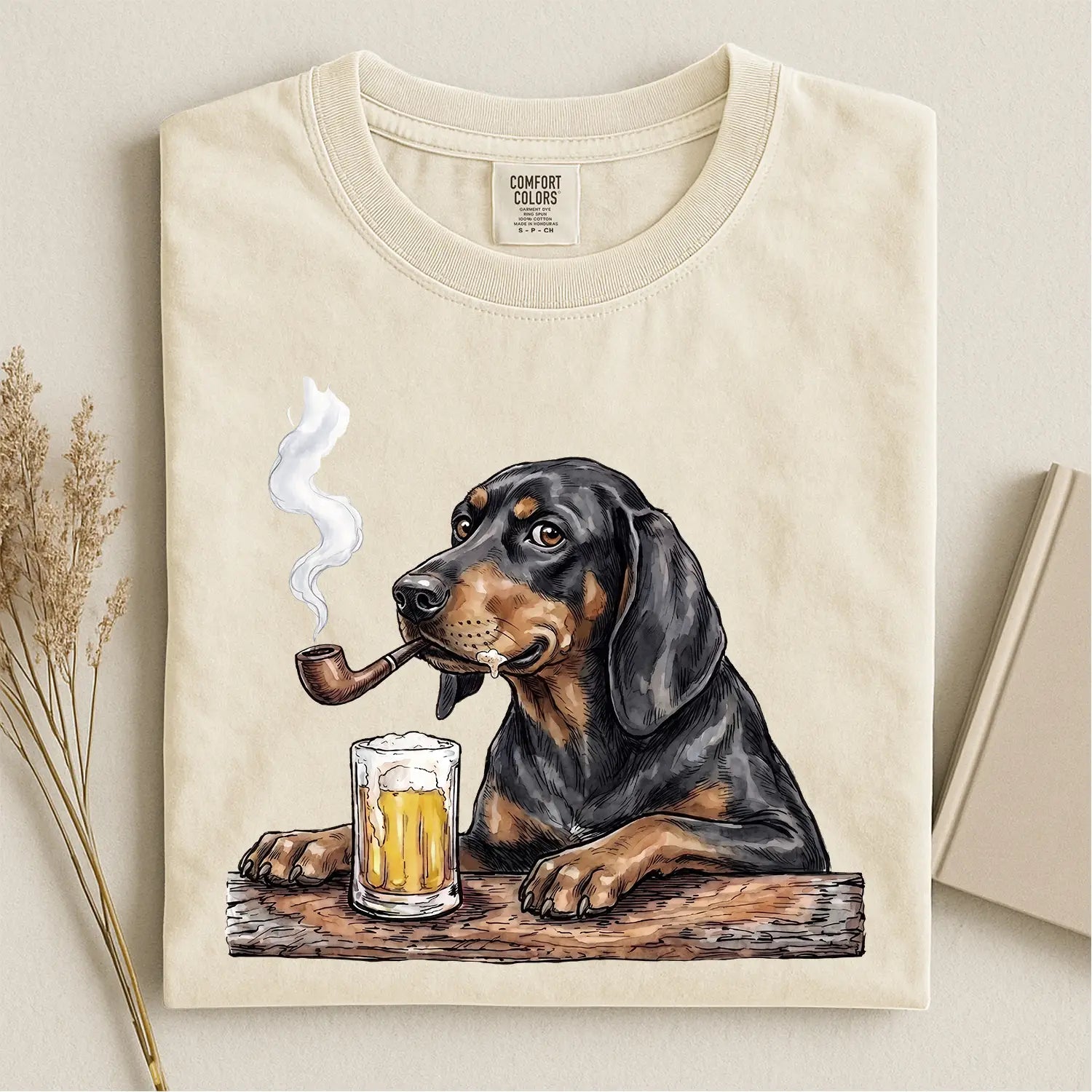 Coonhound With Beer Comfort Color T-shirt