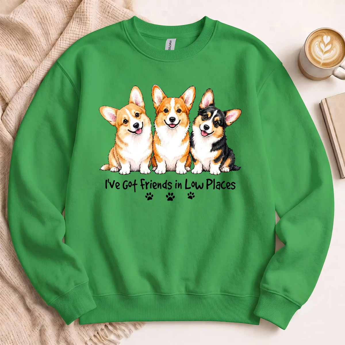 Corgi I've Got Friends In Low Places Unisex Crewneck Sweatshirt
