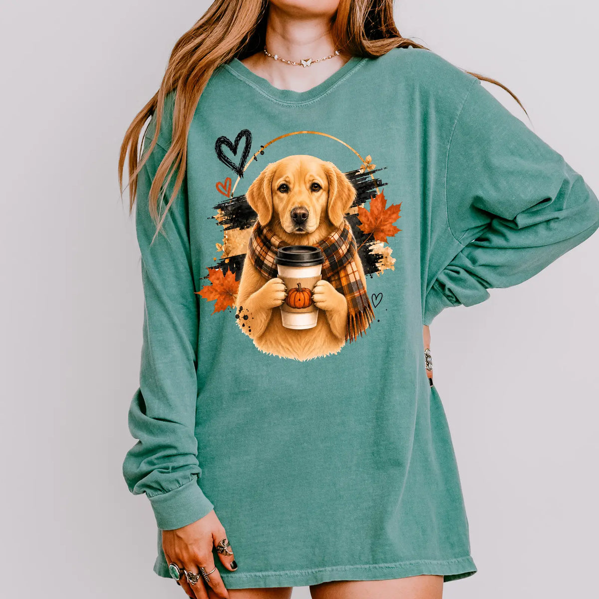 Cozy Golden Retriever Comfort Color Unisex Long Sleeve T-shirt