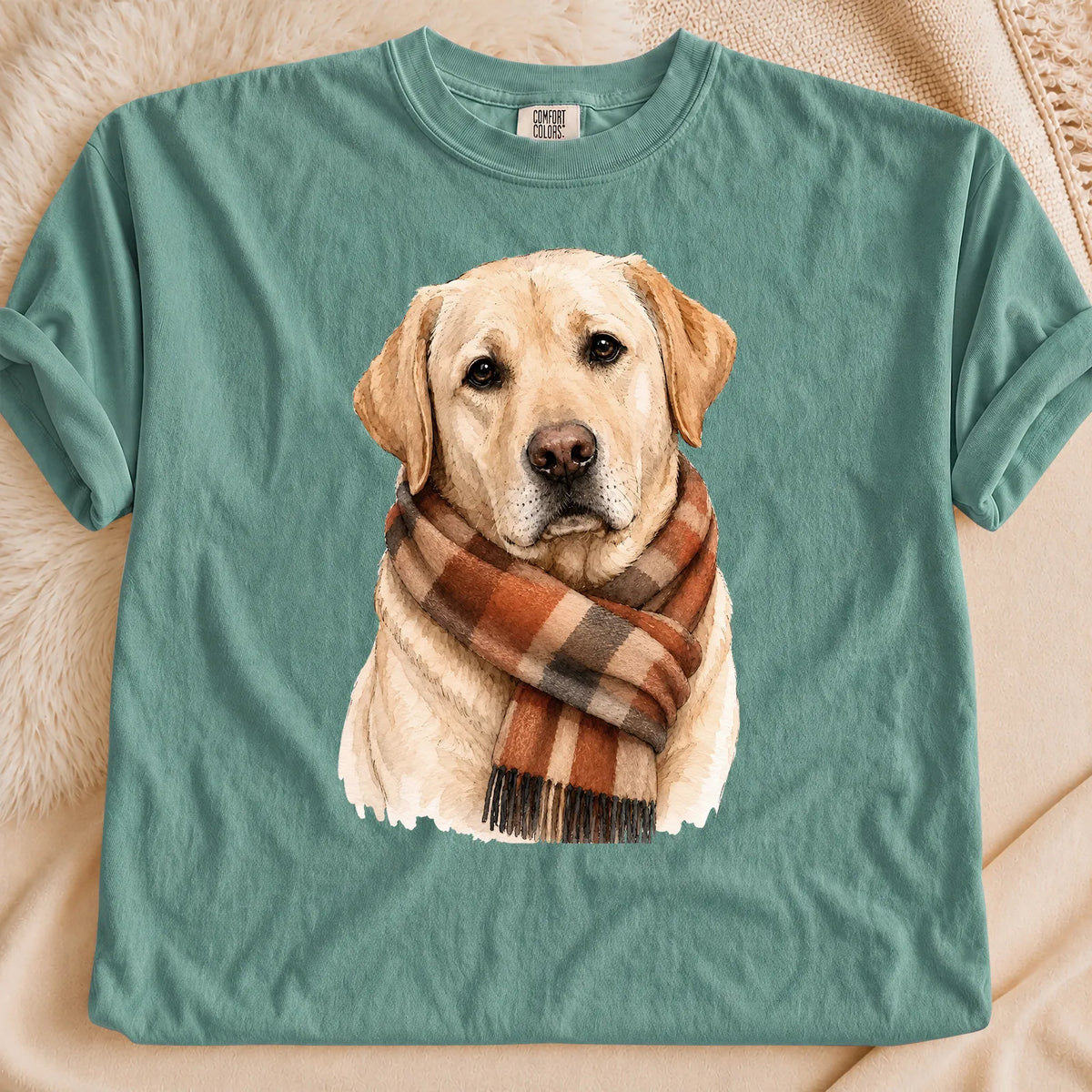 Cozy Autumn Labrador Comfort Color Unisex T-shirt