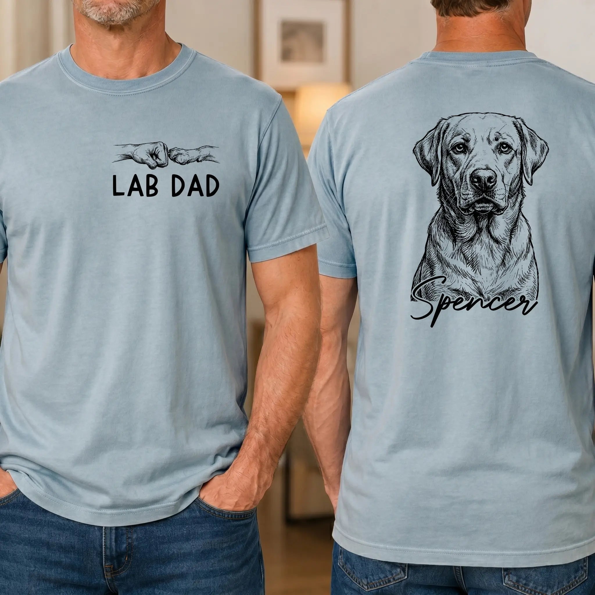 Custom Name Lab Dad Comfort Color T-shirt