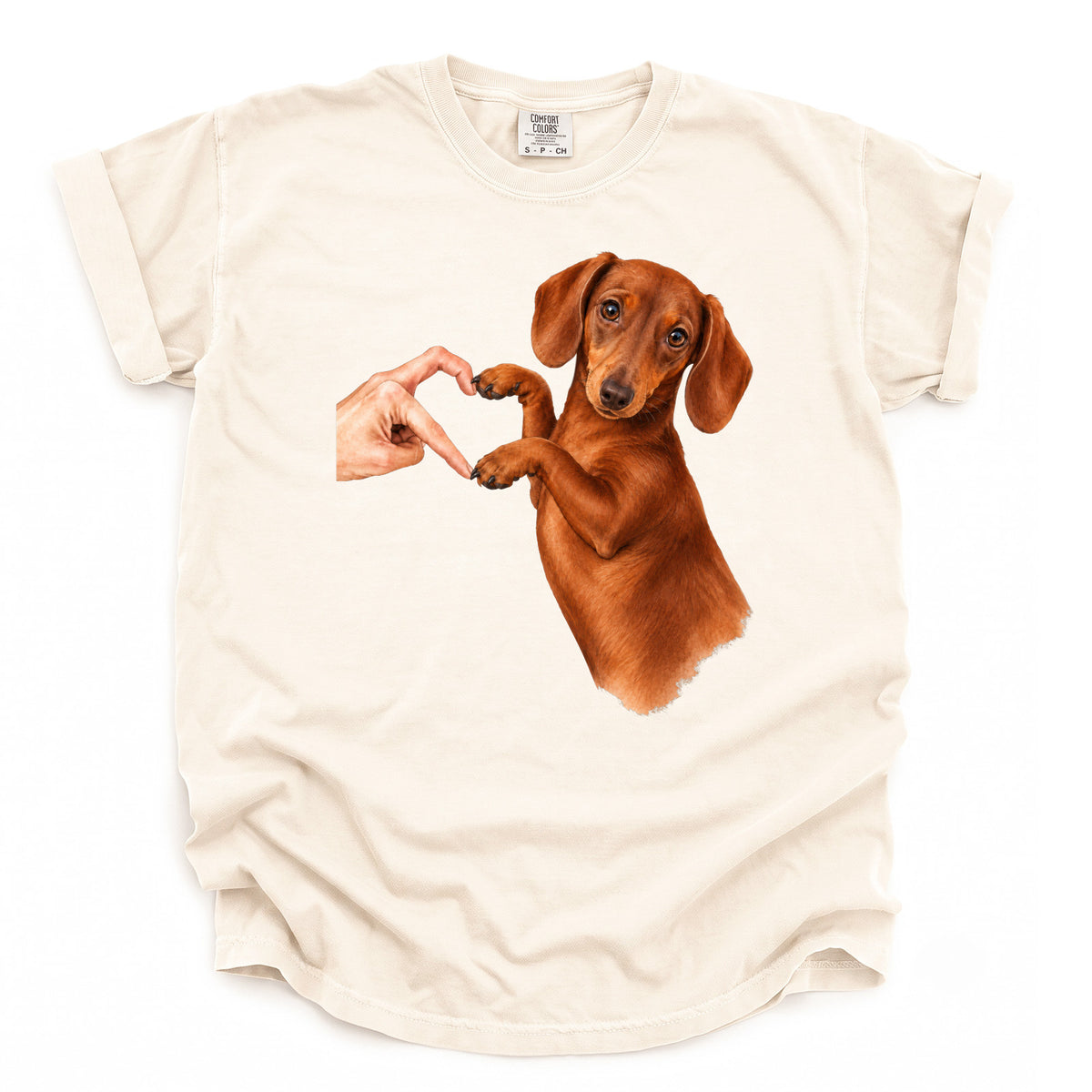 Dachshund Heart To Paw Comfort Color Unisex T-shirt