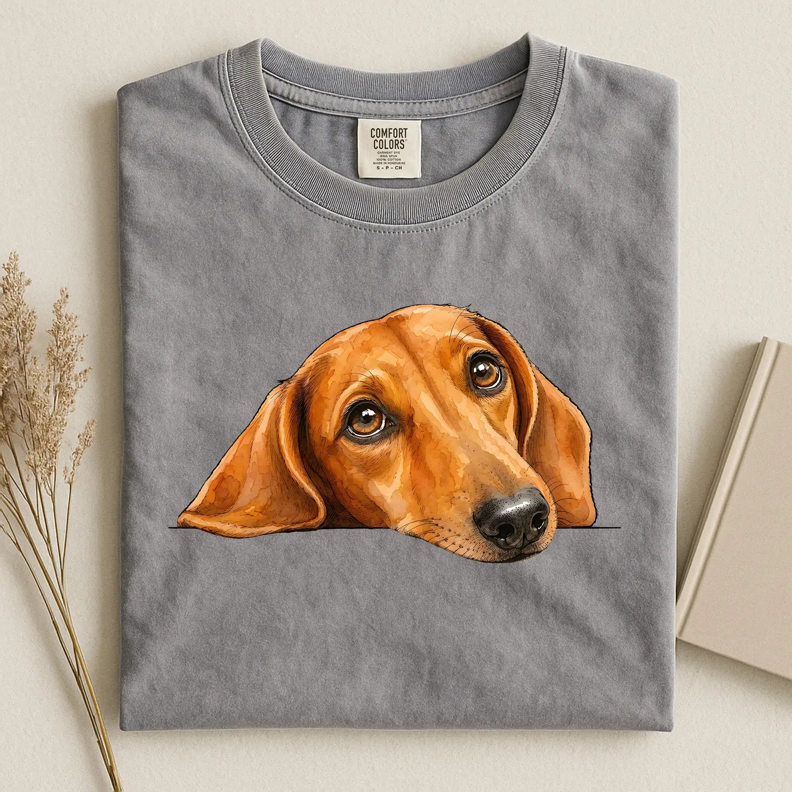 Dachshund Face Comfort Color T-shirt