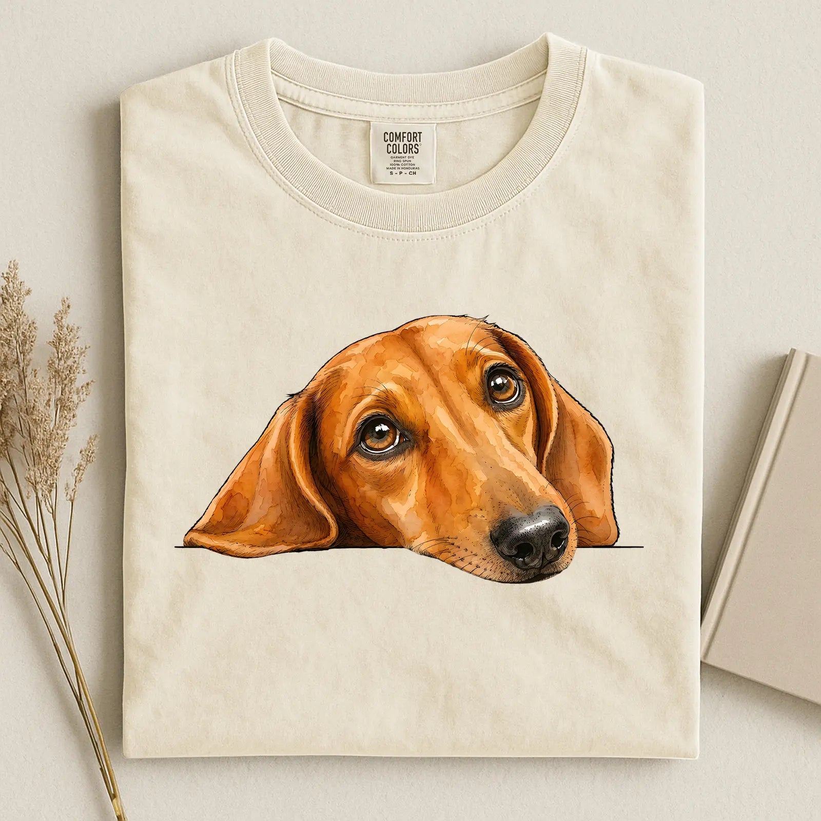 Dachshund Face Comfort Color T-shirt