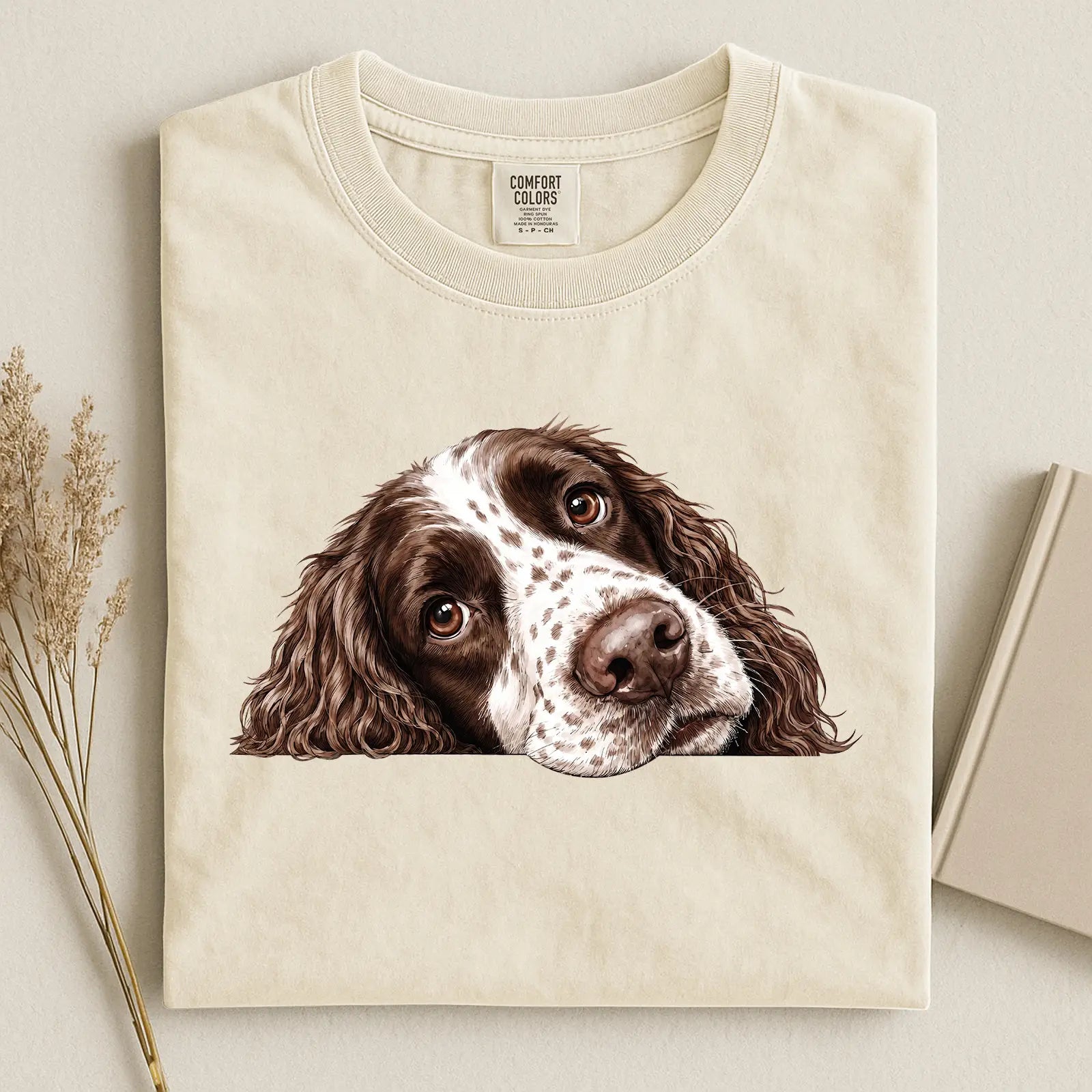 English Springer Spaniel Face Comfort Color T-shirt