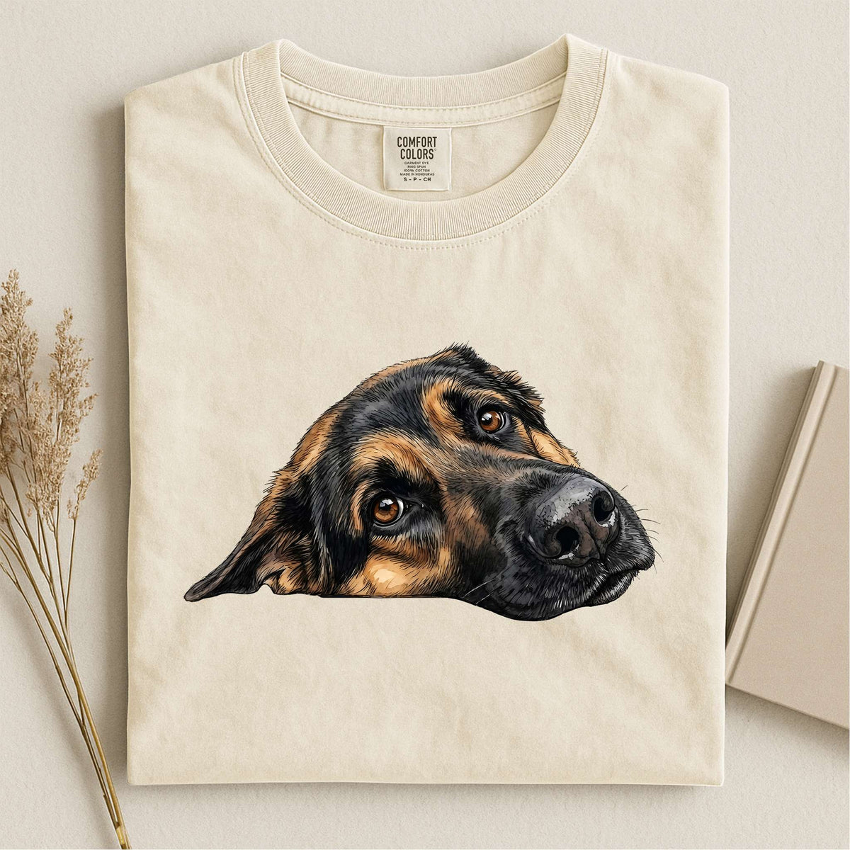 German Shepherd Face Comfort Color T-shirt