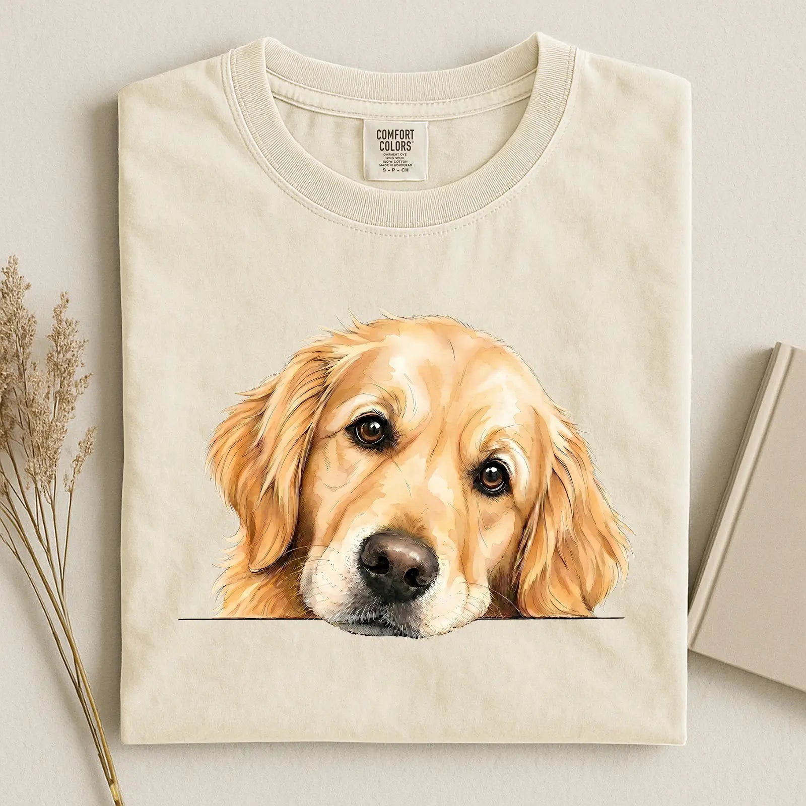 Golden Retriever Face Comfort Color T-shirt