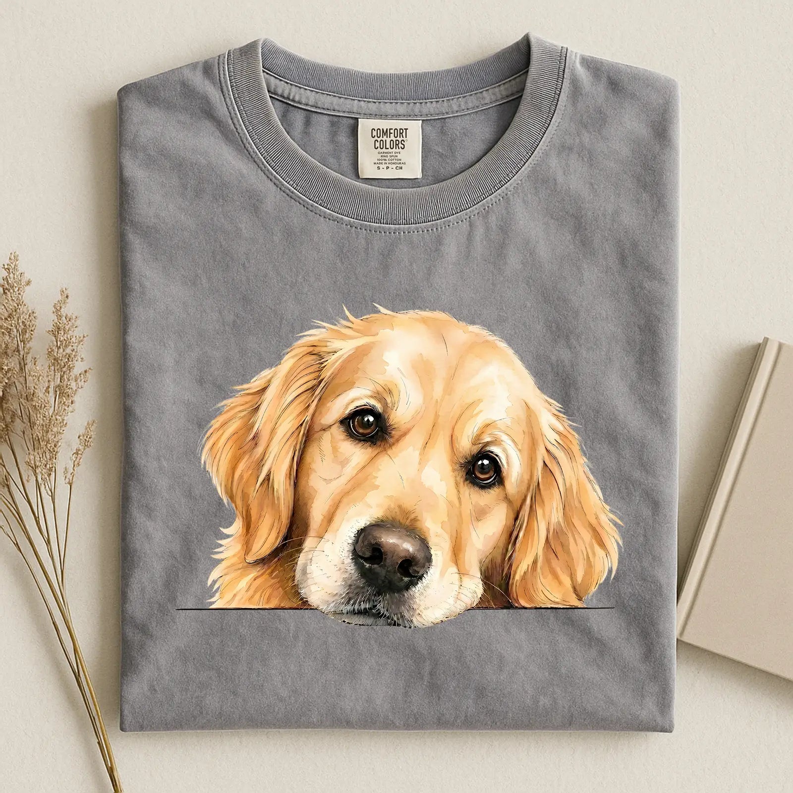Golden Retriever Face Comfort Color T-shirt