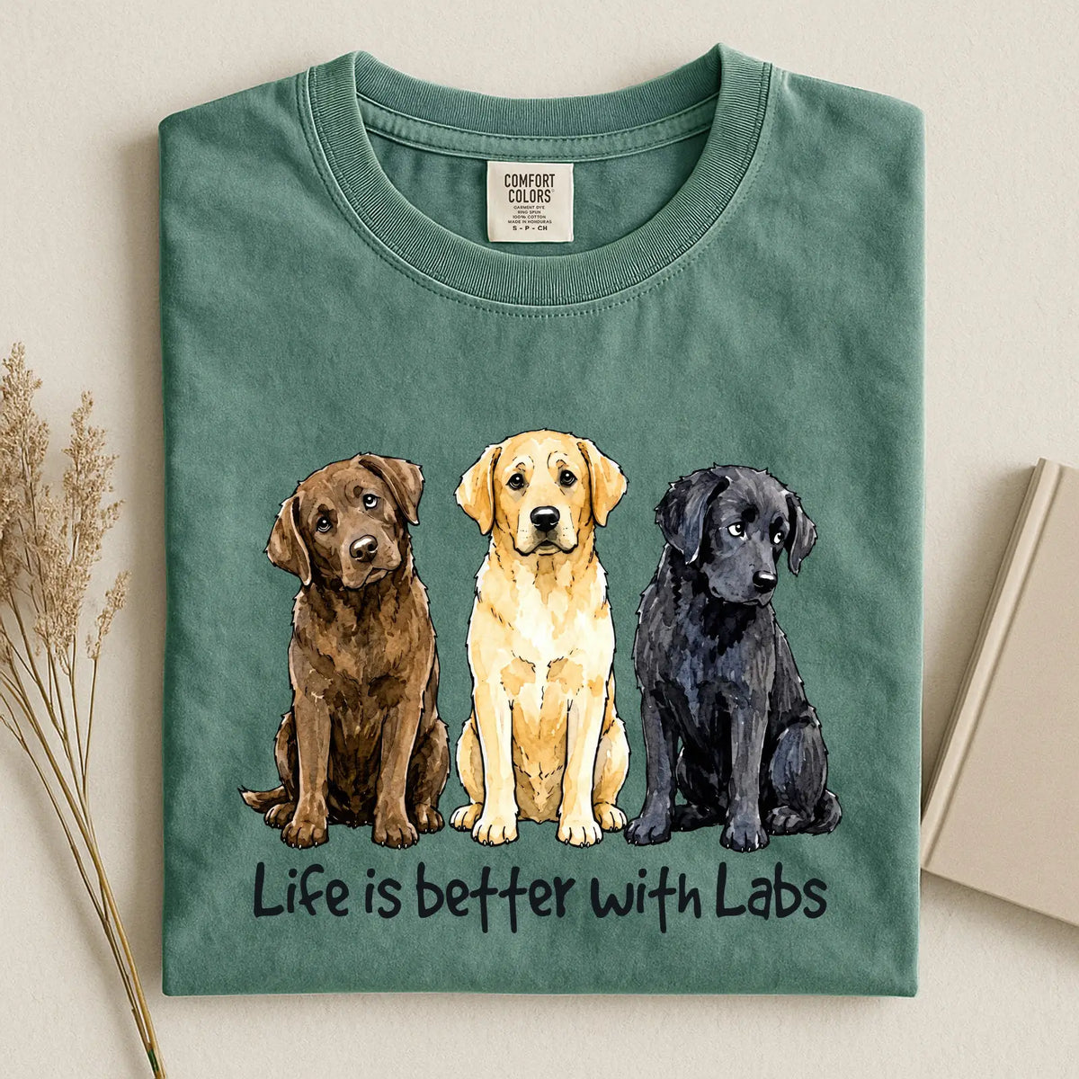 Life Is Better With Labs Comfort Color T-shirt 2