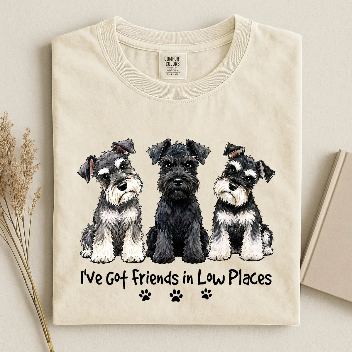 Miniature Schnauzer - I've Got Friends in Low Places Comfort Color T-shirt