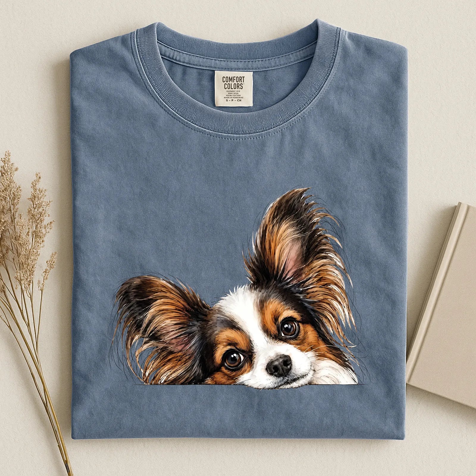 Papillon Face Comfort Color T-shirt