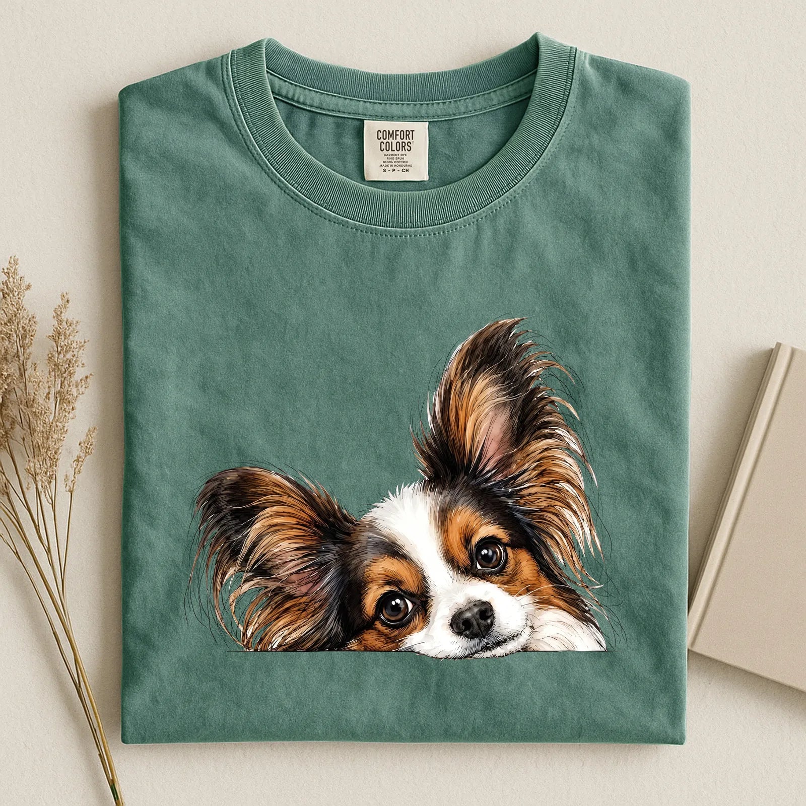 Papillon Face Comfort Color T-shirt