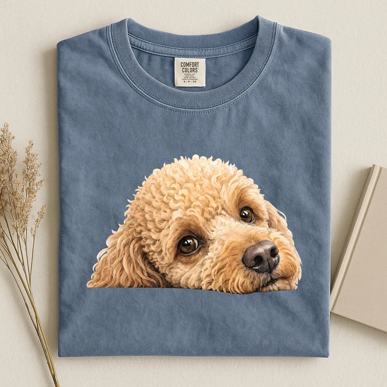 Poodle Face Comfort Color T-shirt