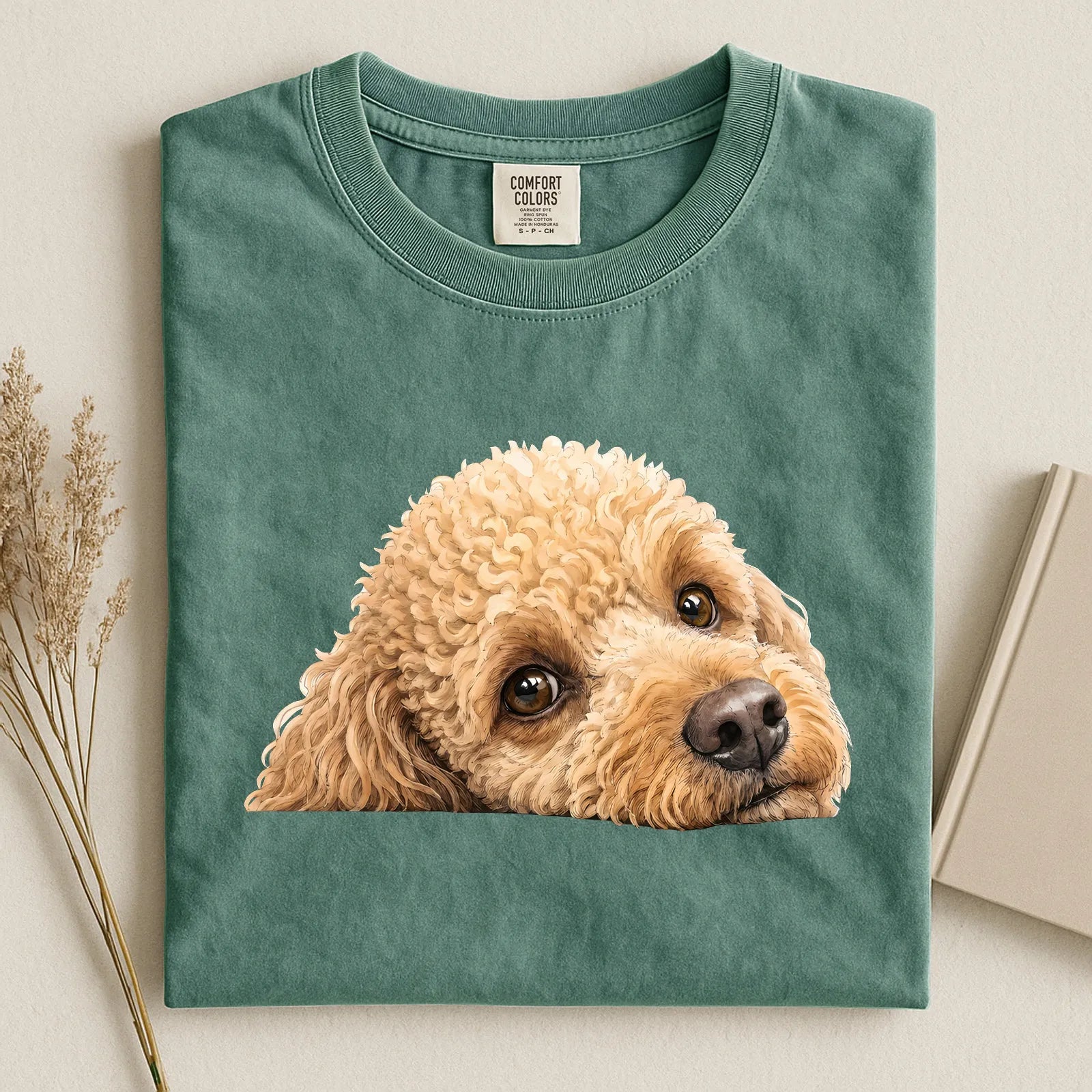 Poodle Face Comfort Color T-shirt