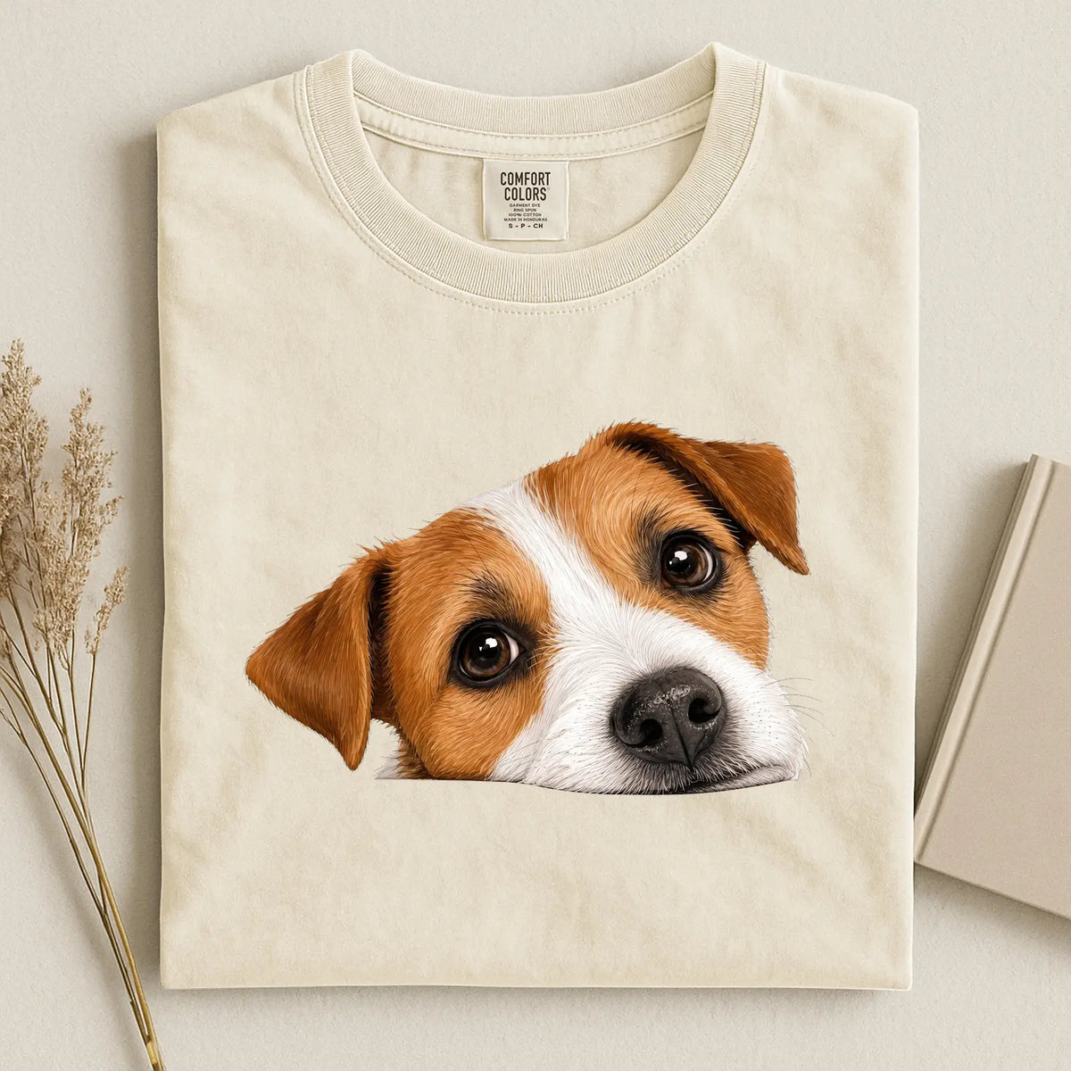 Russell Terrier Face Comfort Color T-shirt 2