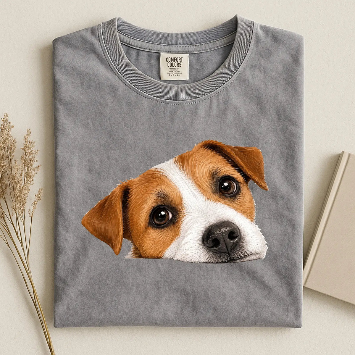 Russell Terrier Face Comfort Color T-shirt 2