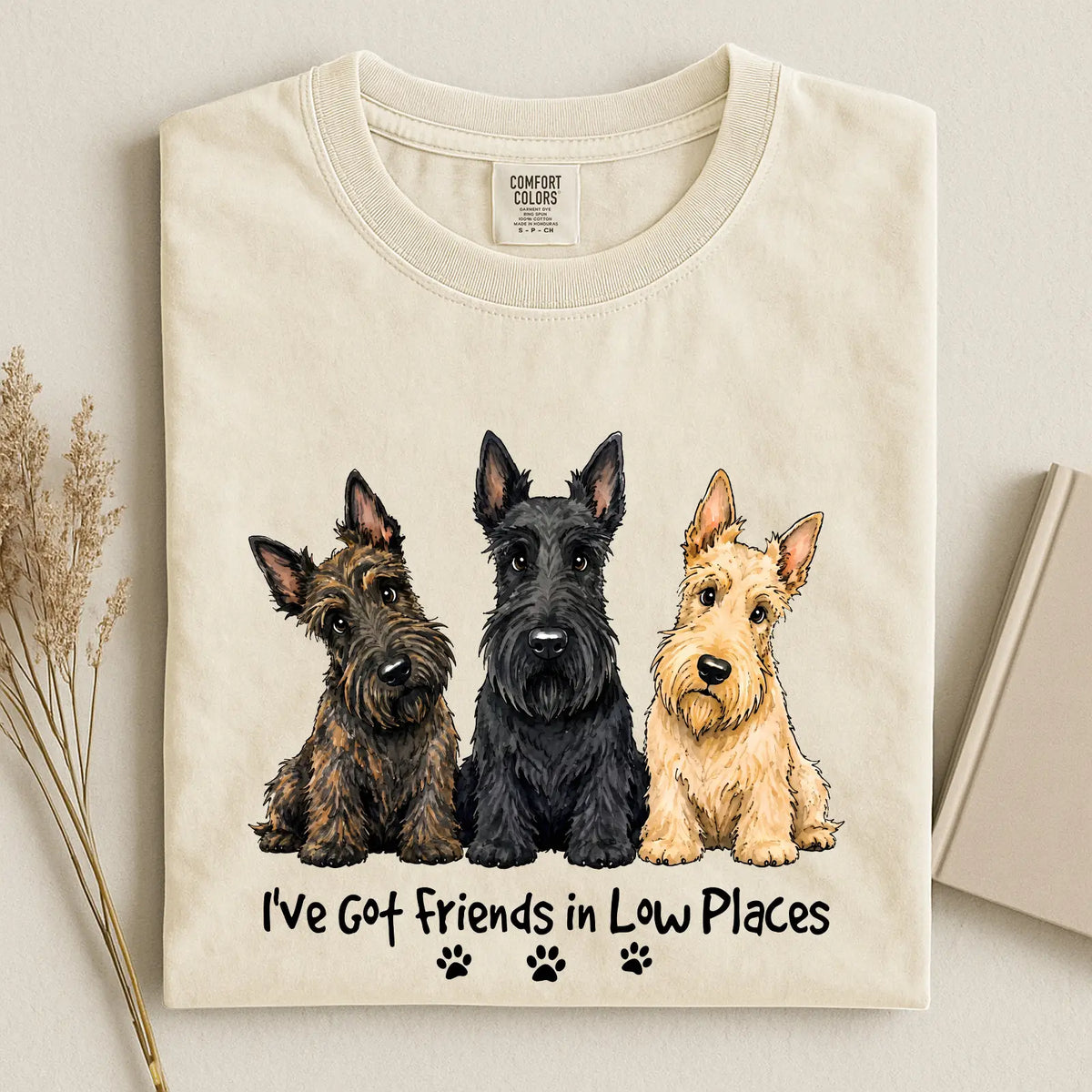 Scottish Terrier - I've Got Friends in Low Places Comfort Color Unisex T-shirt