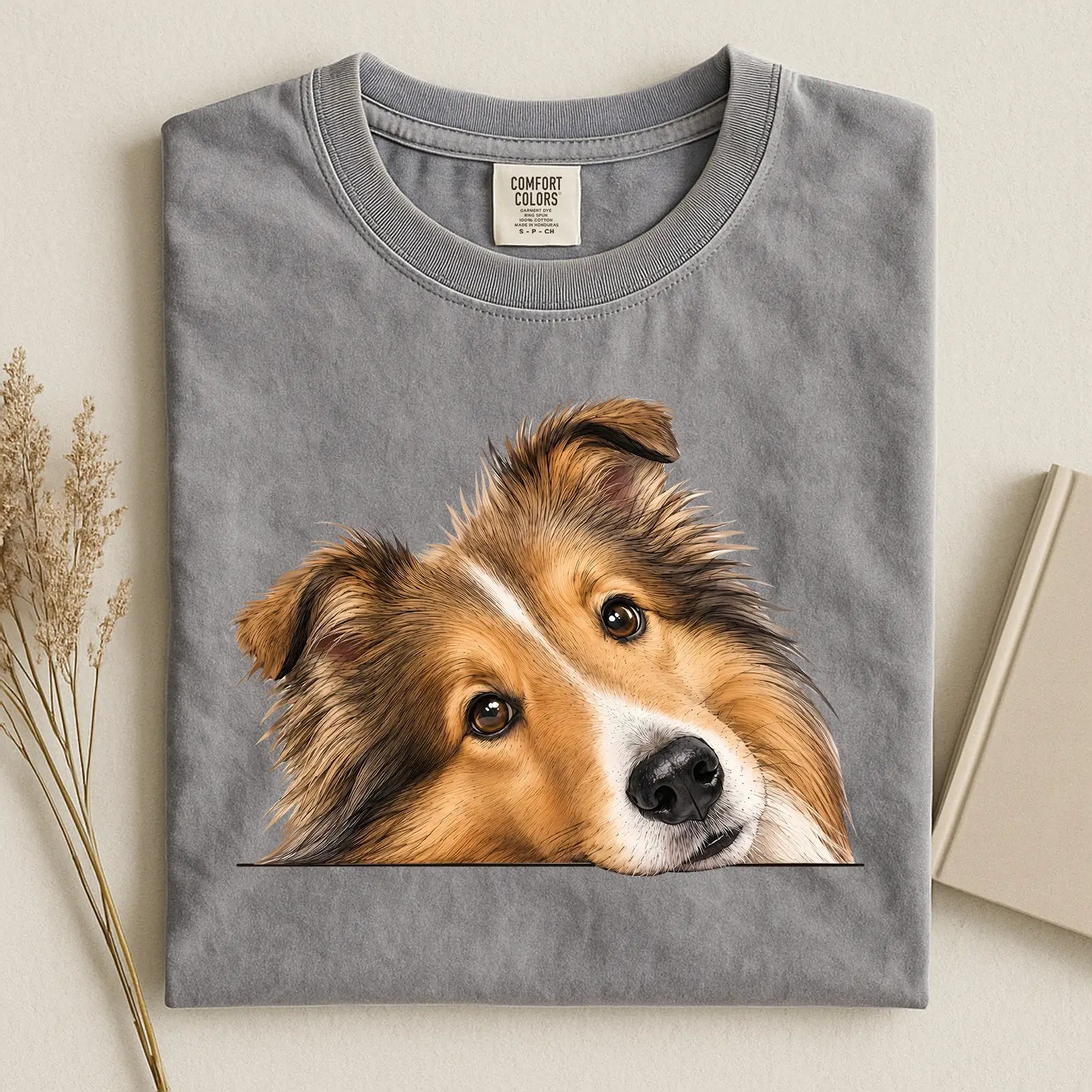 Shetland Sheepdog Face Comfort Color T-shirt