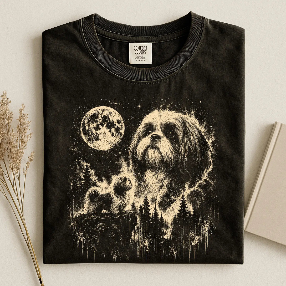 Shi Tzu Howling To The Moon Comfort Color T-shirt