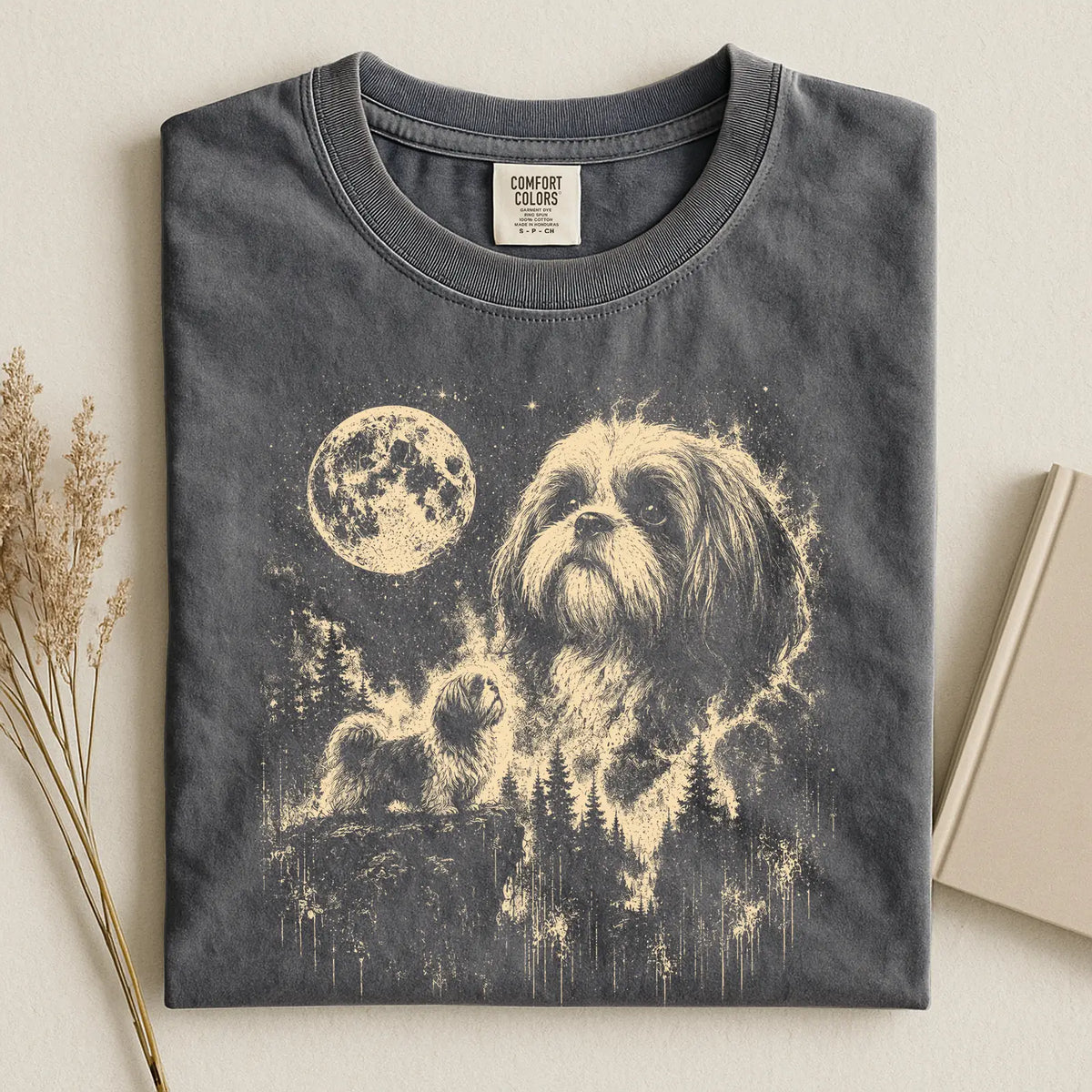 Shi Tzu Howling To The Moon Comfort Color T-shirt